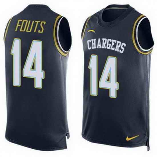 Nike Chargers #14 Dan Fouts Navy Blue Team Color Mens Stitched NFL Limited Tank Top Jersey